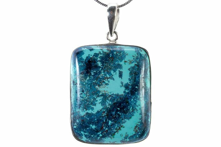 Vibrant Chrysocolla & Shattuckite Pendant - Sterling Silver #321599